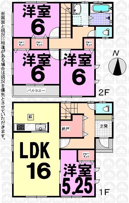 Floor plan. (1 Building), Price 34,800,000 yen, 4LDK+S, Land area 121.75 sq m , Building area 94.76 sq m