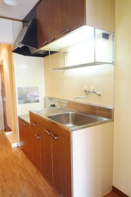 Kitchen. Two-burner gas stove can be installed