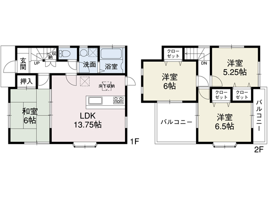 Floor plan. Price 17.8 million yen, 4LDK, Land area 84.55 sq m , Building area 84.45 sq m