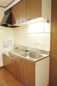 Kitchen. 2-neck is a gas stove can be installed.