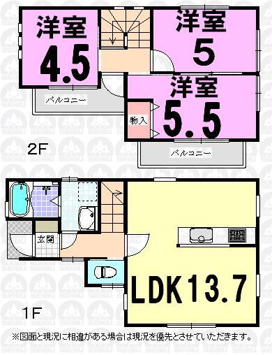 Floor plan. 19,800,000 yen, 3LDK, Land area 64.71 sq m , Building area 64.17 sq m
