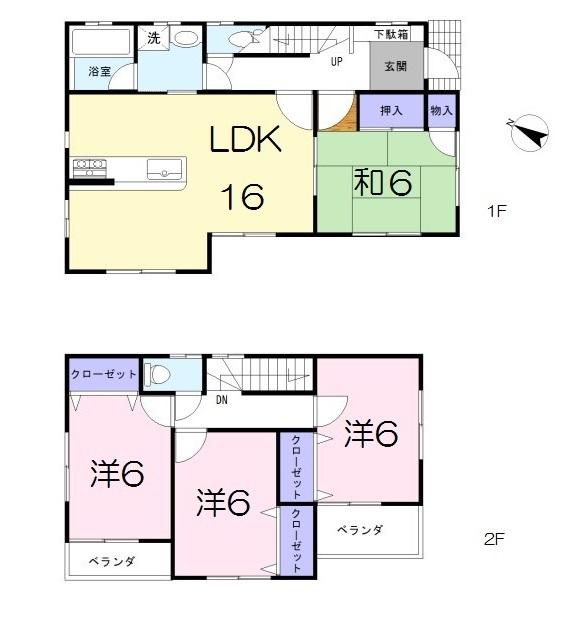 Floor plan. 49,800,000 yen, 4LDK, Land area 193.4 sq m , Building area 95.51 sq m