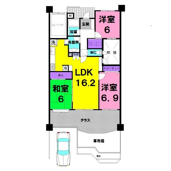 Floor plan. 3LDK, Price 26,800,000 yen, Occupied area 78.21 sq m
