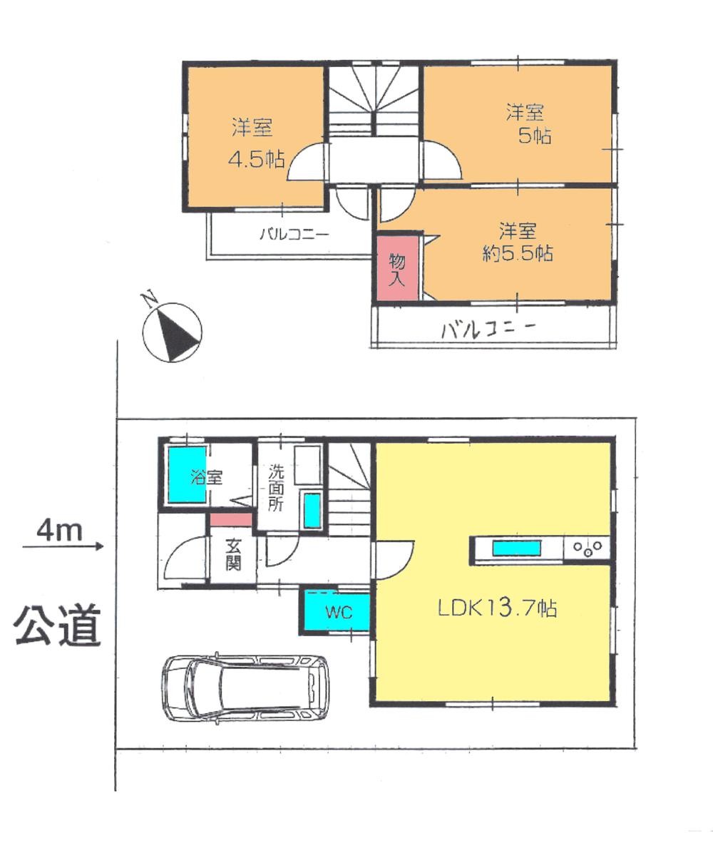 Floor plan. 19,800,000 yen, 3LDK, Land area 64.71 sq m , Building area 64.17 sq m floor plan