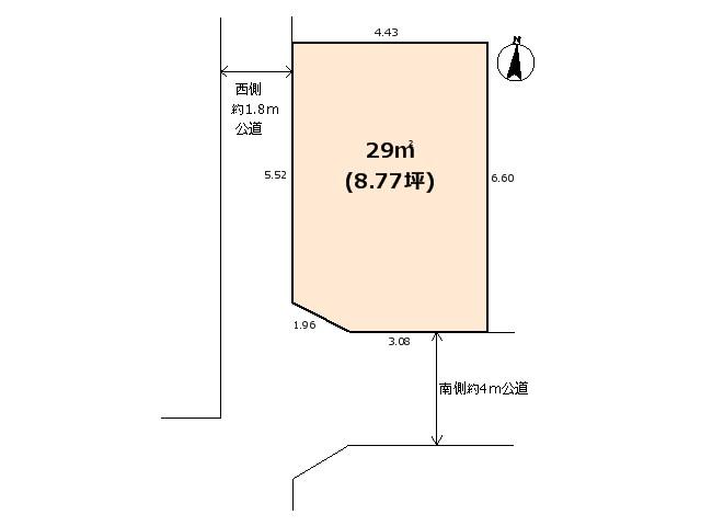 Compartment figure. Land price 4 million yen, Land area 29 sq m