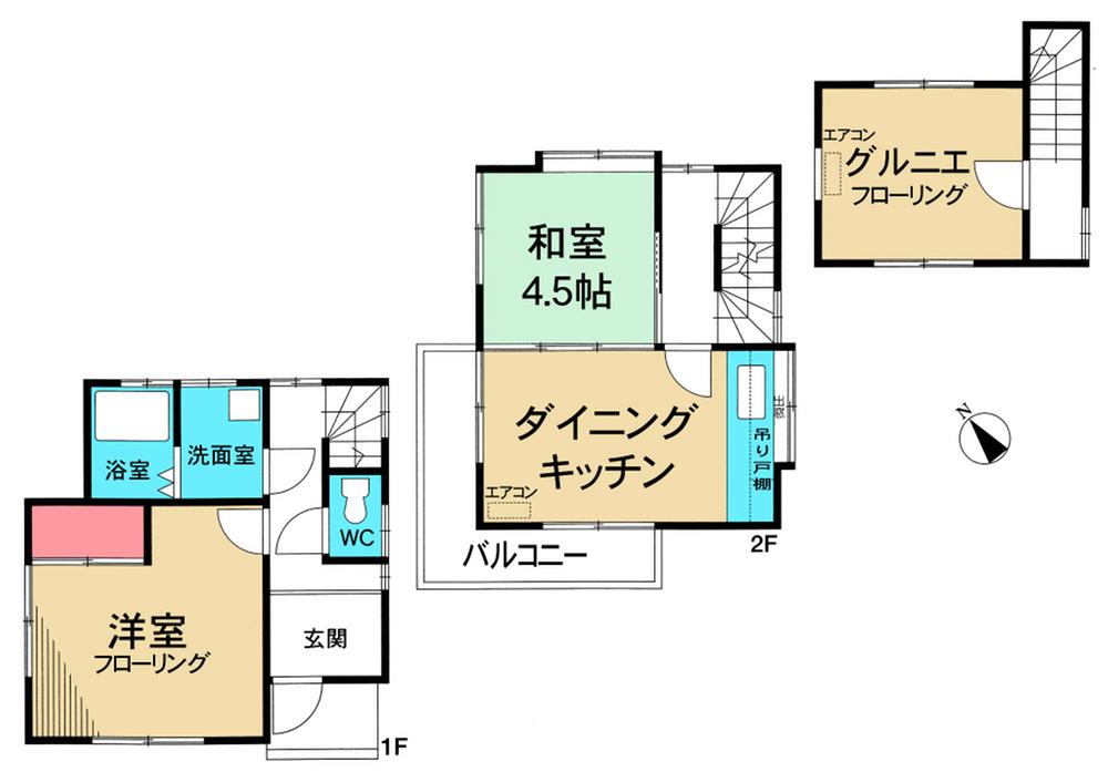 Floor plan. 12,040,000 yen, 2DK, Land area 185.36 sq m , Building area 51.33 sq m