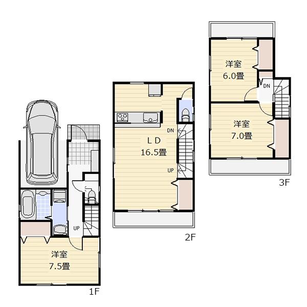Floor plan. 30,800,000 yen, 3LDK, Land area 65.28 sq m , Building area 99.36 sq m