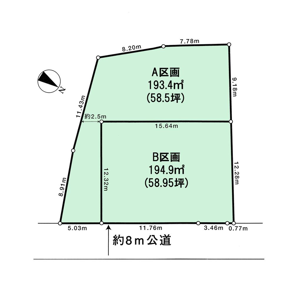 Compartment figure. Land price 34,800,000 yen, Land area 193.4 sq m