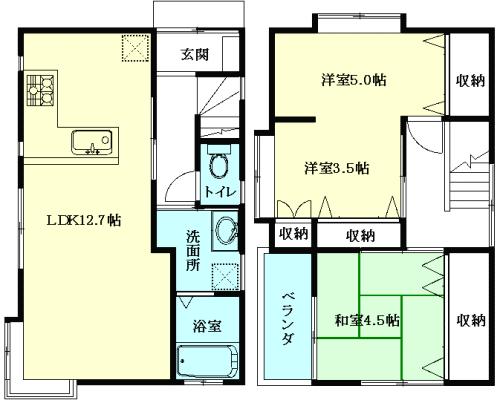 Floor plan. 14 million yen, 2LDK, Land area 44.61 sq m , Building area 63.75 sq m