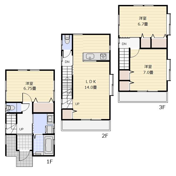 Floor plan. 21,800,000 yen, 3LDK, Land area 59.5 sq m , Building area 87.15 sq m