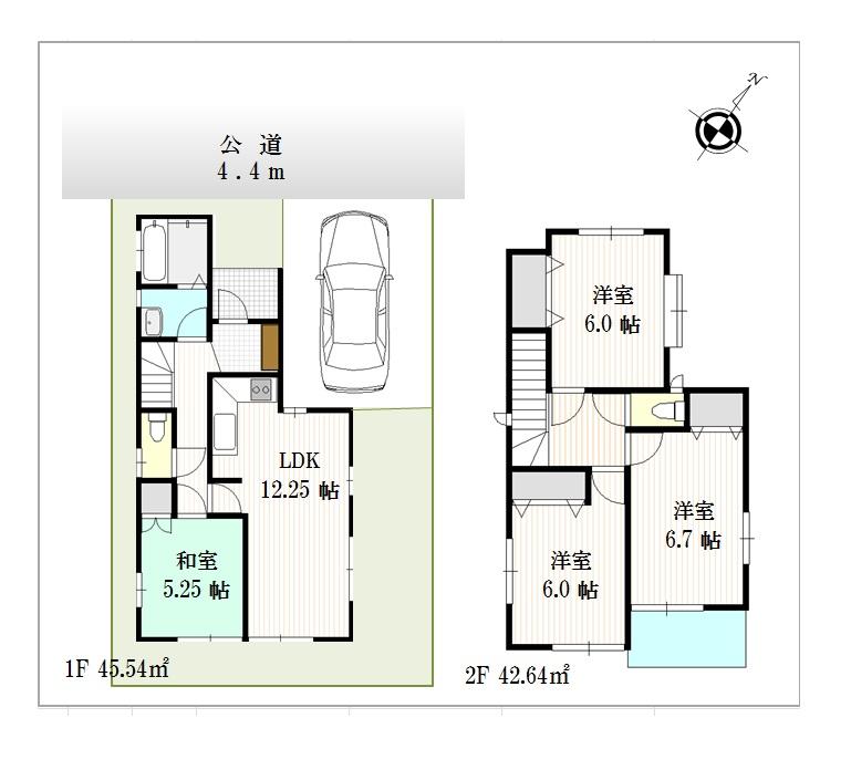 Floor plan. 28.8 million yen, 4LDK, Land area 90.08 sq m , Building area 88.18 sq m