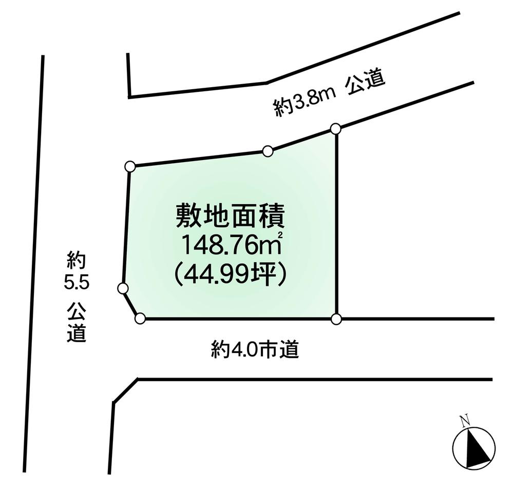 Compartment figure. Land price 23.8 million yen, Land area 148.76 sq m compartment view