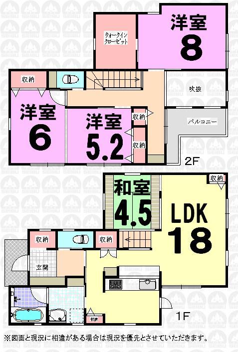 Floor plan. 34,500,000 yen, 4LDK, Land area 101.1 sq m , Building area 104.75 sq m