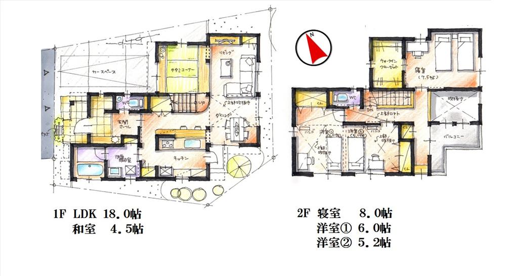 Floor plan. 34,500,000 yen, 4LDK, Land area 101.1 sq m , Building area 104.75 sq m