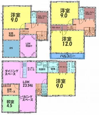 Floor plan. 89,800,000 yen, 5LDK+S, Land area 252.98 sq m , Building area 131.66 sq m