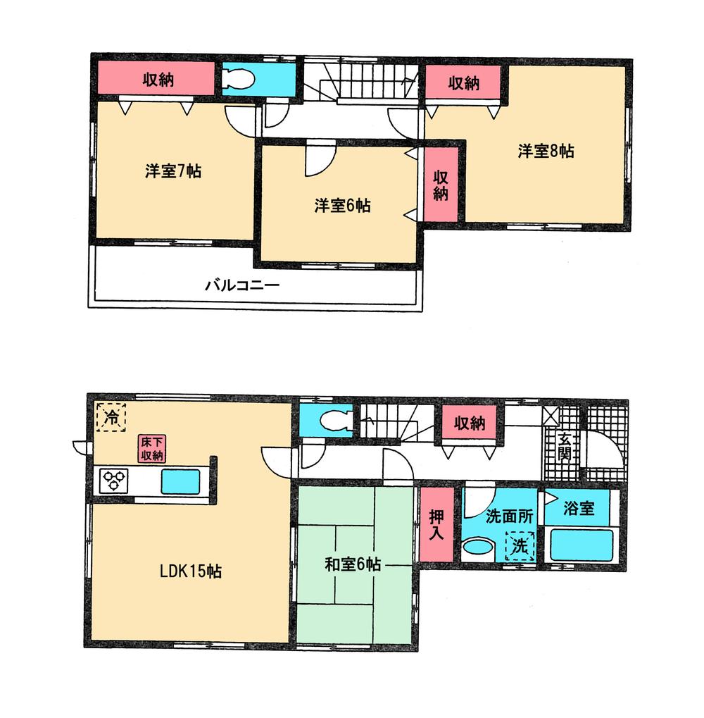 Floor plan. 30,800,000 yen, 4LDK, Land area 128.88 sq m , Building area 102.67 sq m