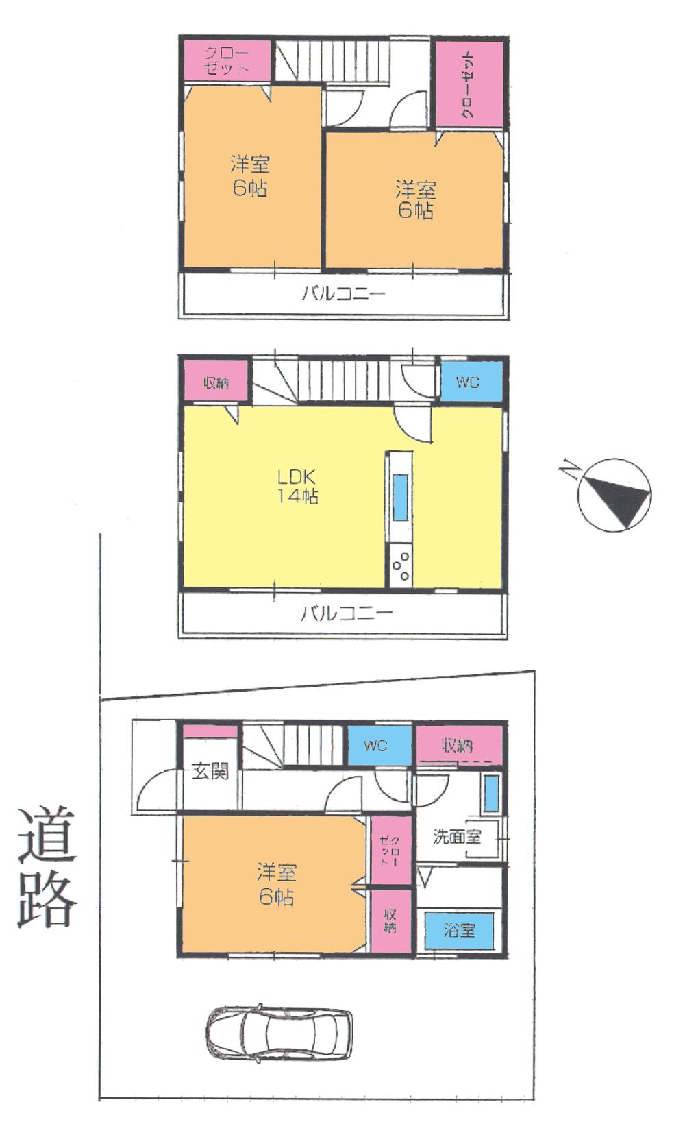 Floor plan. 29,800,000 yen, 3LDK, Land area 70.89 sq m , Building area 86.94 sq m floor plan