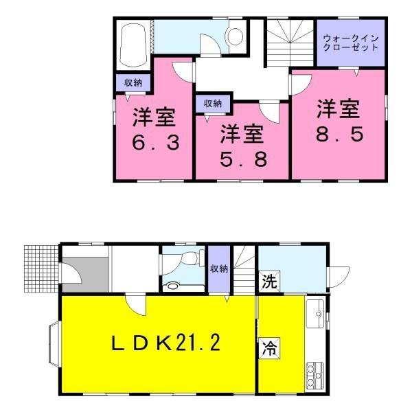 Floor plan. 37,450,000 yen, 3LDK, Land area 176.86 sq m , Building area 107.57 sq m
