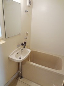 Bath. It is with a window but is not visible.