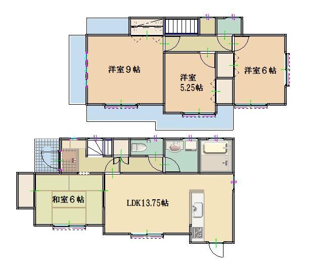 Floor plan. 24,800,000 yen, 4LDK, Land area 109.97 sq m , Building area 95.63 sq m