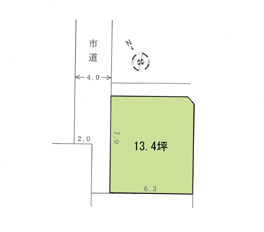 Compartment figure. Land price 5.2 million yen, Land area 44.3 sq m compartment view