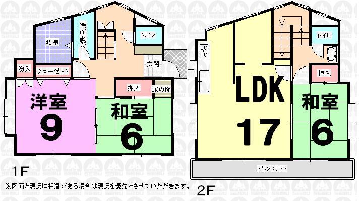 Floor plan. 17.8 million yen, 3LDK + S (storeroom), Land area 96.17 sq m , Building area 95.87 sq m