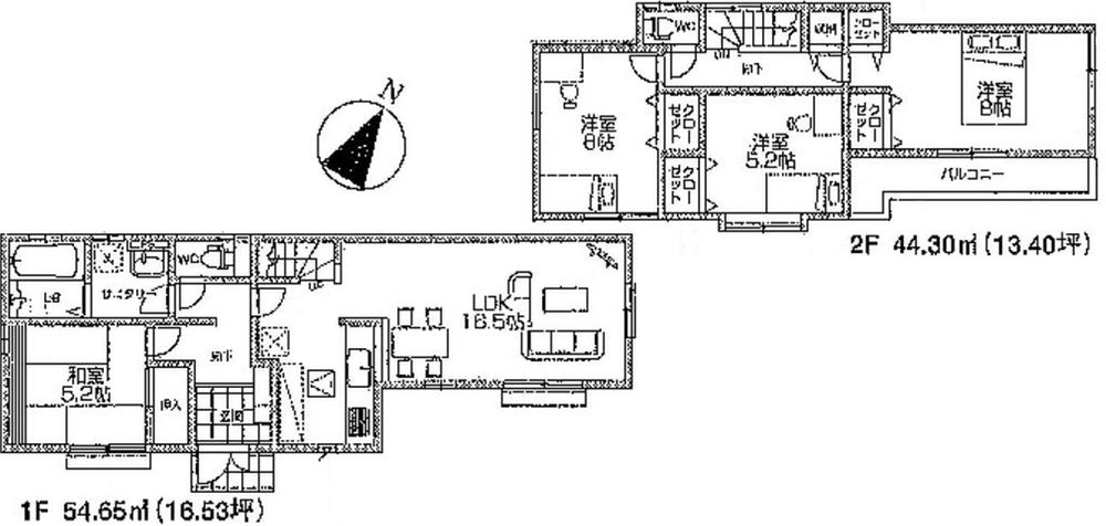 Floor plan. (4 Building), Price 32,800,000 yen, 4LDK, Land area 105.42 sq m , Building area 98.95 sq m