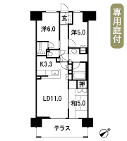 Floor: 3LDK, occupied area: 67.73 sq m