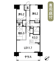 Floor: 3LDK, occupied area: 70.07 sq m