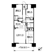 Floor: 3LDK, occupied area: 71.24 sq m
