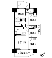 Floor: 4LDK, occupied area: 76.51 sq m