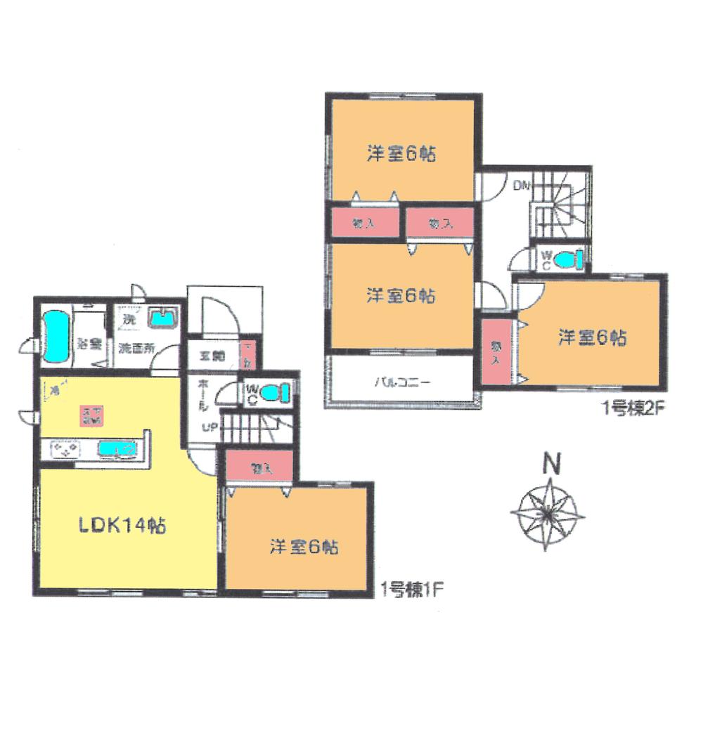 Floor plan. 20.8 million yen, 4LDK, Land area 88.97 sq m , Building area 91.08 sq m floor plan