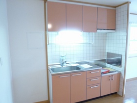 Kitchen. 2-neck is a gas stove can be installed.