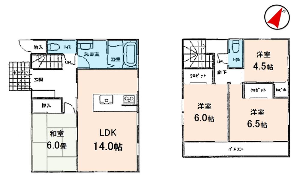Floor plan. 35,800,000 yen, 4LDK, Land area 108.16 sq m , Building area 92.74 sq m