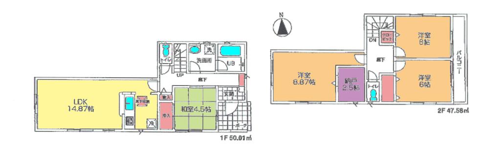Floor plan. 31,800,000 yen, 4LDK + S (storeroom), Land area 141.88 sq m , Building area 97.59 sq m floor plan