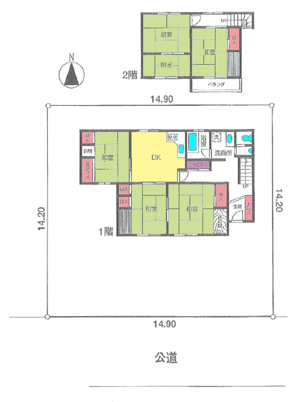 Floor plan. 37 million yen, 6DK, Land area 211.58 sq m , Building area 108.47 sq m floor plan