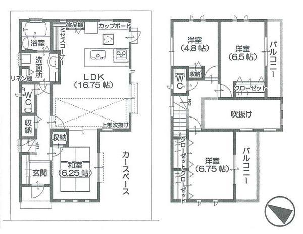 Floor plan. 34,900,000 yen, 4LDK, Land area 100.19 sq m , Building area 100.61 sq m