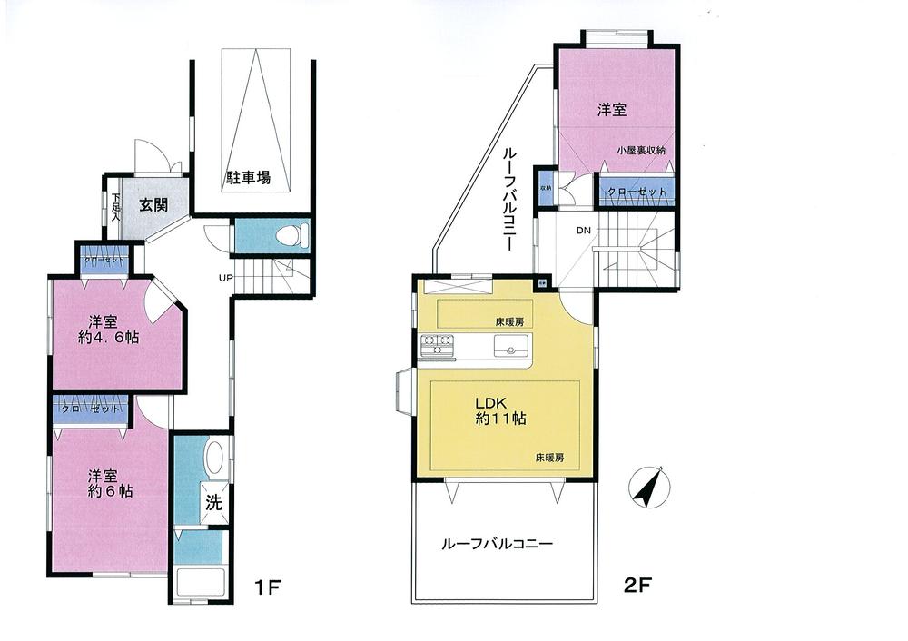 Floor plan. 25,800,000 yen, 3LDK, Land area 92.44 sq m , Building area 85.06 sq m 3LDK