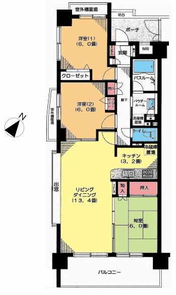 Floor plan. 3LDK, Price 25,800,000 yen, Occupied area 75.89 sq m floor plan