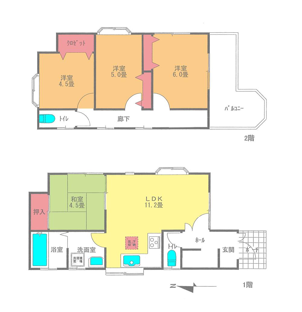 Floor plan. 17.8 million yen, 4LDK, Land area 78.25 sq m , Building area 77.42 sq m floor plan