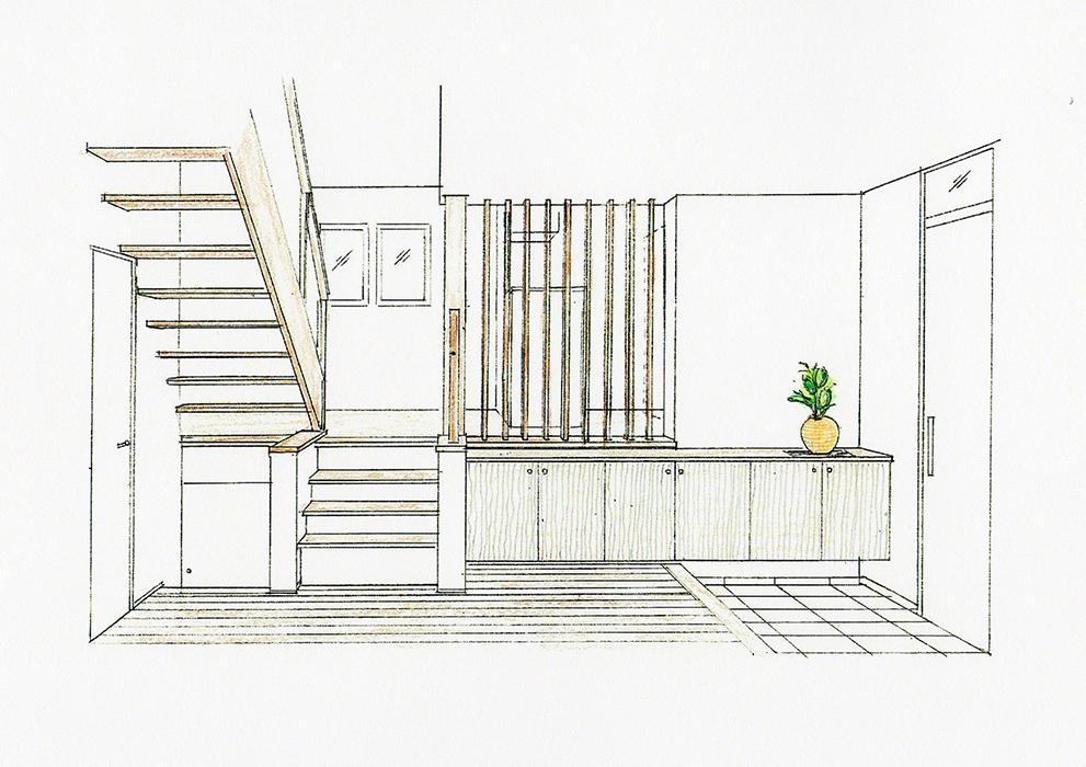 Building plan example (Perth ・ Introspection). Entrance hall