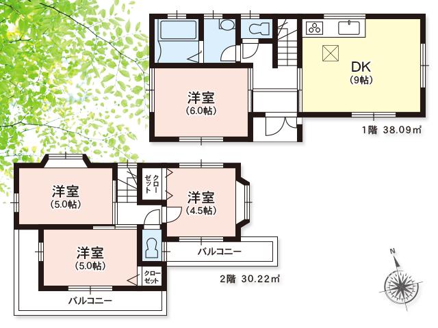 Floor plan. 15.8 million yen, 4DK, Land area 83.78 sq m , Building area 68.31 sq m