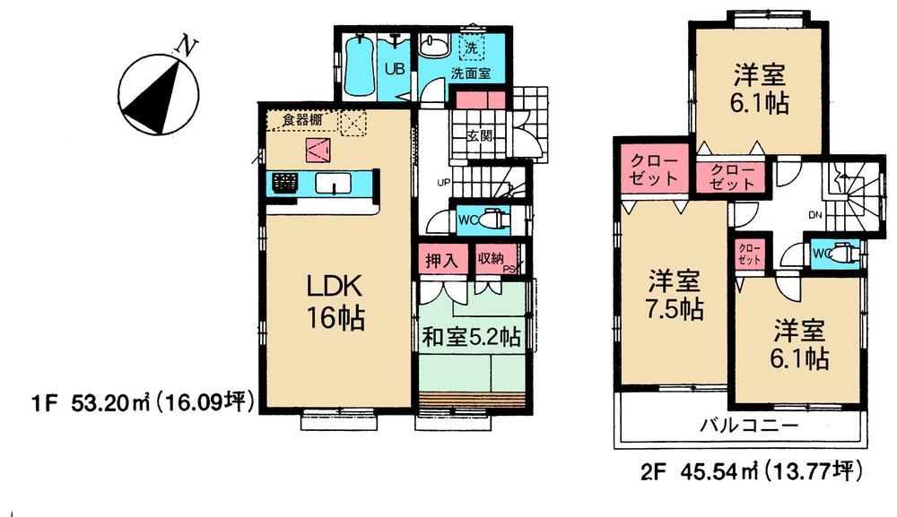 Floor plan. 36,800,000 yen, 4LDK, Land area 103.21 sq m , Building area 98.74 sq m 2 Building