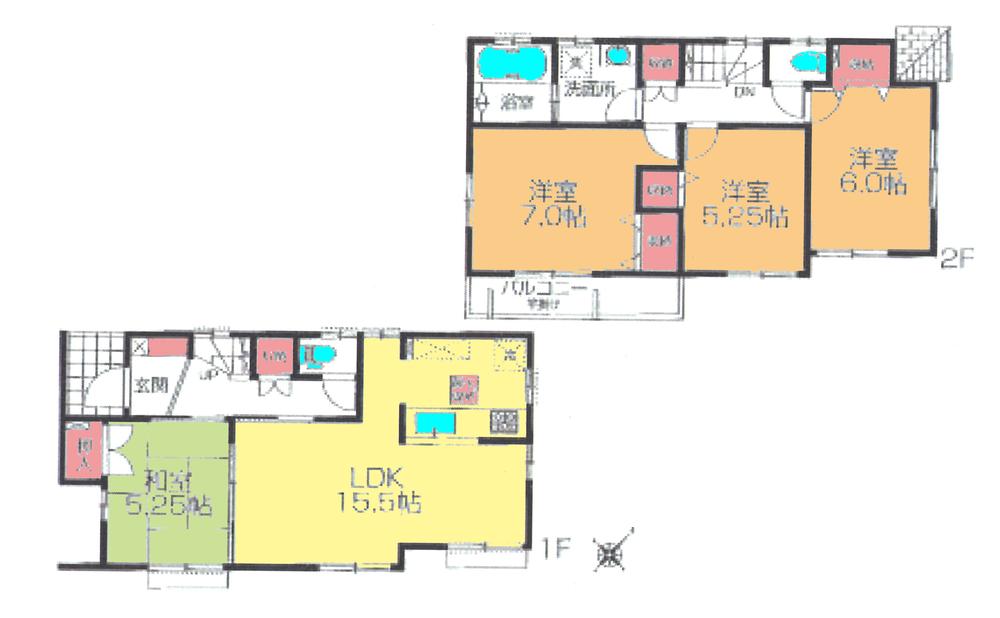 Floor plan. (Building 2), Price 28.8 million yen, 4LDK, Land area 116.5 sq m , Building area 92.73 sq m