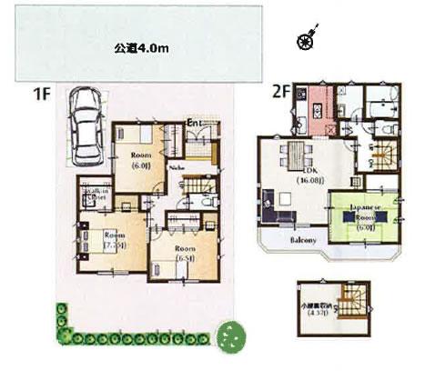 Floor plan. 36,900,000 yen, 4LDK, Land area 124.1 sq m , Building area 100.44 sq m completed already