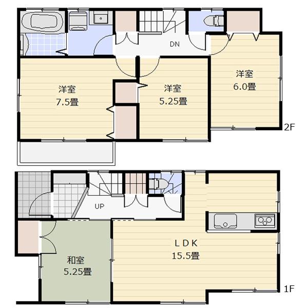 Floor plan. 27.5 million yen, 4LDK, Land area 116.5 sq m , Building area 92.73 sq m