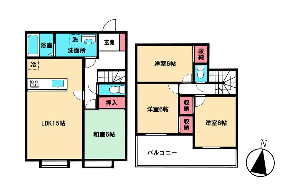 Floor plan. 38,600,000 yen, 4LDK, Land area 120.06 sq m , Building area 97.7 sq m