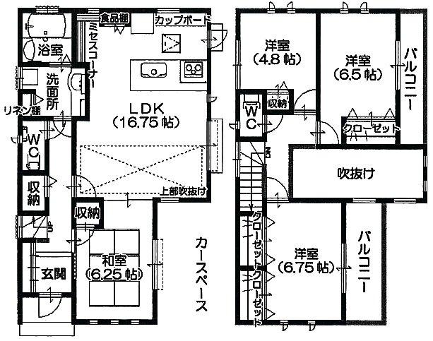 Floor plan. Price 34,900,000 yen, 4LDK, Land area 100.19 sq m , Building area 100.61 sq m