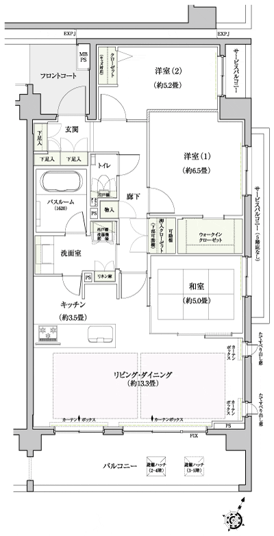 Floor: 3LDK + WIC, the occupied area: 78.85 sq m