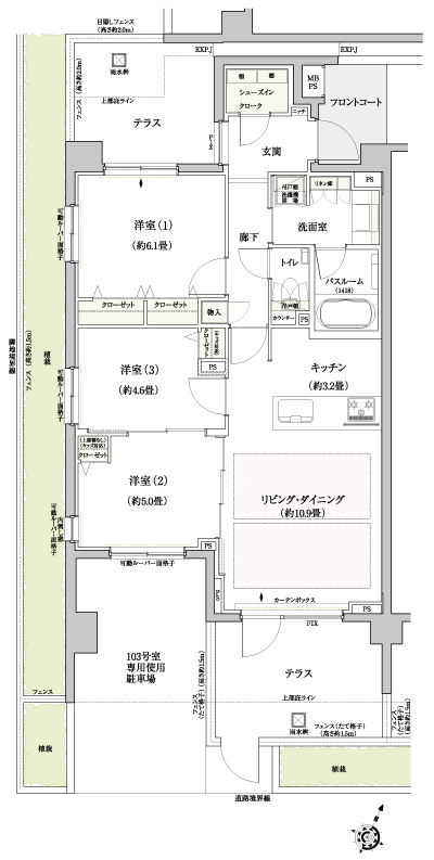 Floor: 3LDK + SIC, the occupied area: 70.02 sq m